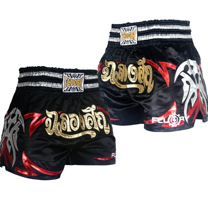 Fluory Fluory Muay Thai Short Kickboxing Short Black MTSF50