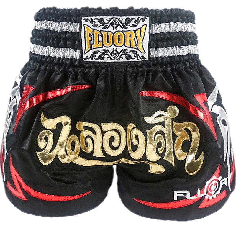 Fluory Fluory Muay Thai Short Kickboxing Short Black MTSF50