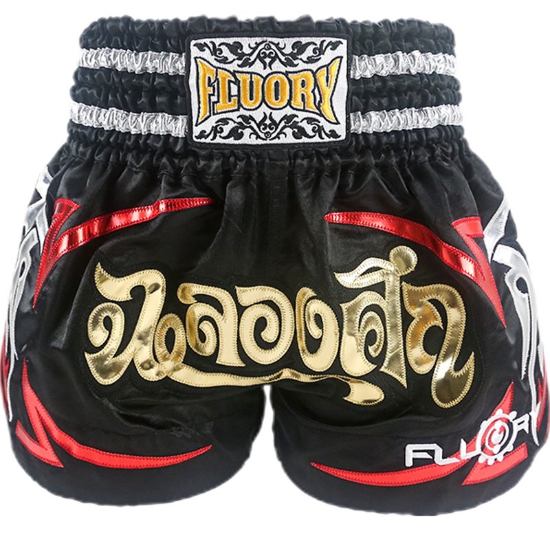 Fluory Muay Thai Short Kickboxing Short Black MTSF50