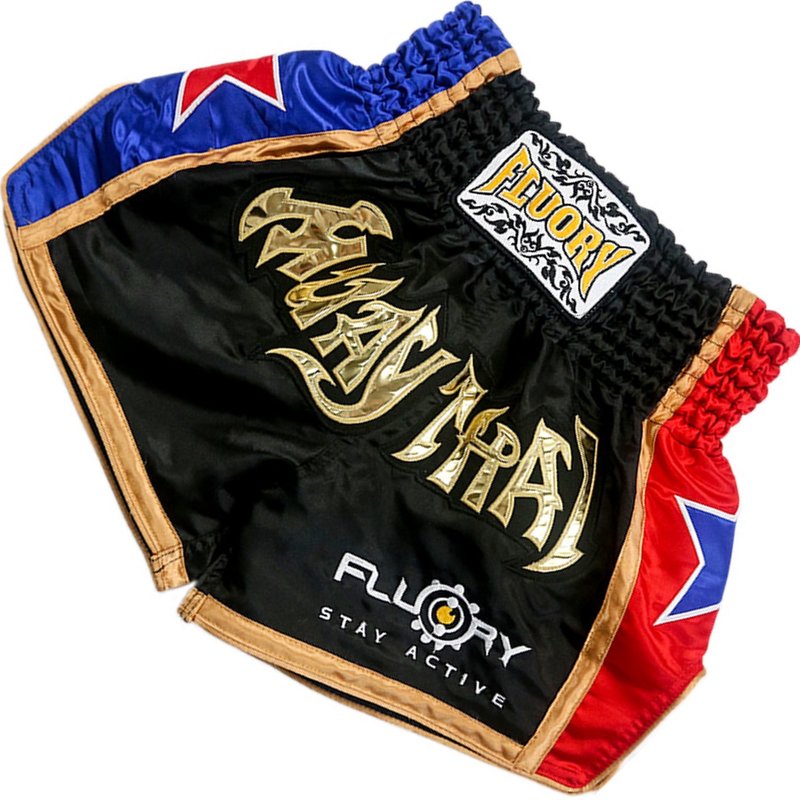 Fluory Fluory Muay Thai Short Kickboks Broek Zwart MTSF08