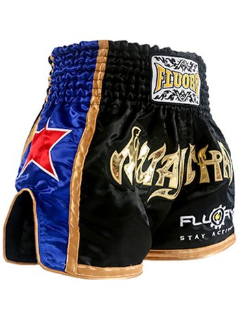 Fluory Fluory Muay Thai Short Kickboks Broek Zwart MTSF08