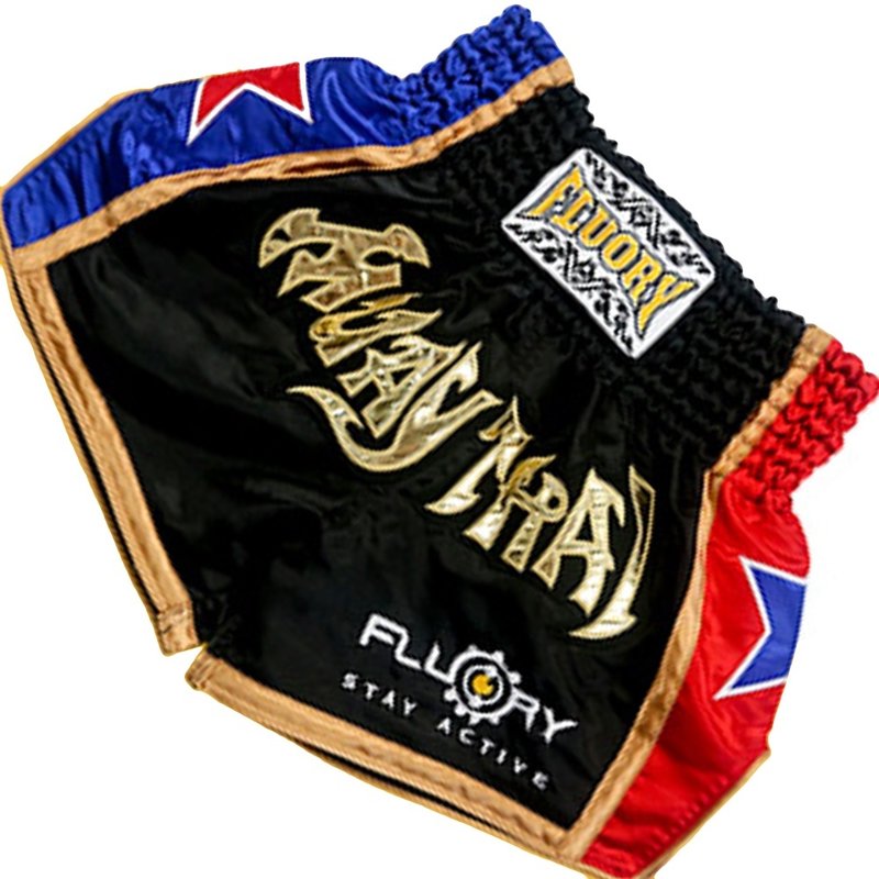 Fluory Fluory Muay Thai Shorts Kickboxen Höse Schwarz MTSF08