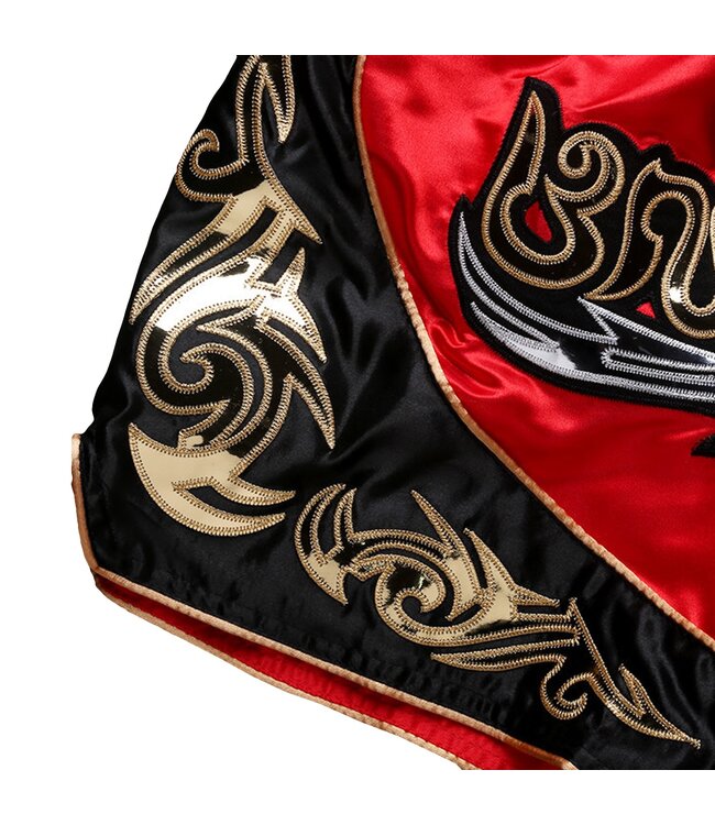 Fluory Muay Thai Short Kickboks Broek Rood MTSF12
