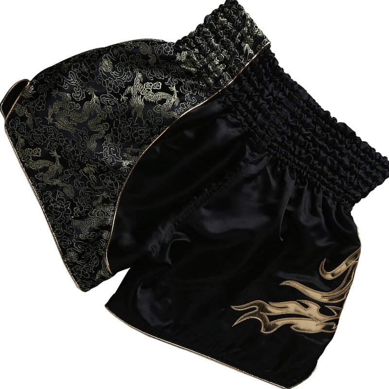 Fluory Fluory Muay Thai Short Kickboxing Short Black Gold MTSF15