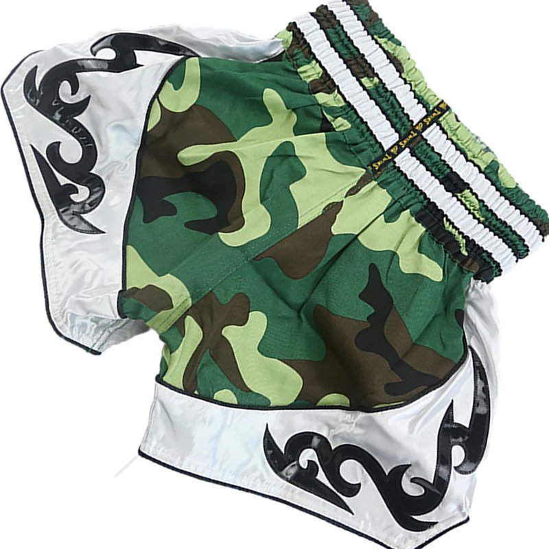 Fluory Fluory Muay Thai Short Kickboks Broek Camo Green