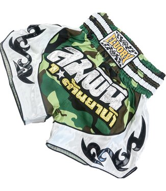 Fluory Fluory Muay Thai Short Kickboks Broek Camo Green
