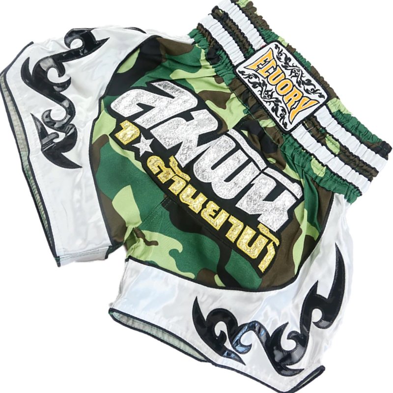 Fluory Fluory Muay Thai Short Kickboks Broek Camo Green