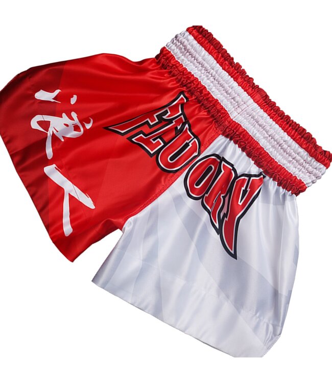 Fluory Fluory Muay Thai Short Kickboxing Short Samurai Red white MTSF24