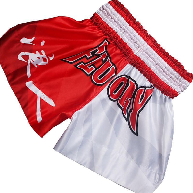 Fluory Fluory Muay Thai Short Kickboxing Short Samurai Red white MTSF24