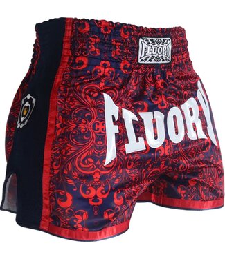 Fluory Fluory Muay Thai Short Kickboks Broek Rood Blauw MTSF29