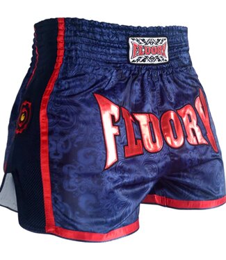 Fluory Fluory Muay Thai Short Kickboks Broek Blauw Rood MTSF29