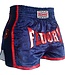 Fluory Muay Thai Short Kickboks Broek Blauw Rood MTSF29