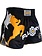 Fluory Muay Thai Short Kickboks Broek Zwart Geel MTSF33