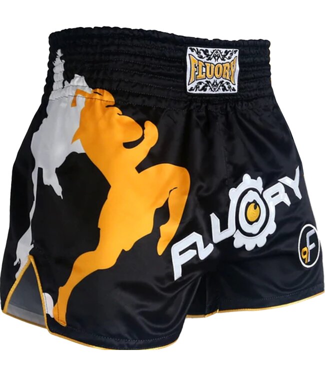 Fluory Fluory Kickboxing Muay Thai Short Black Yellow MTSF33
