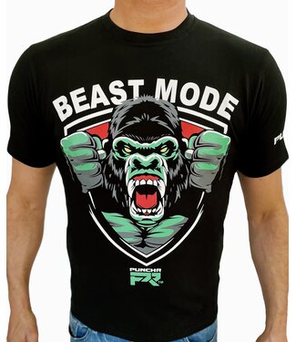 PunchR™  PunchR™ Beast Mode T-Shirt Schwarz Weiß Grün