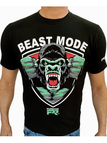 PunchR™  PunchR™ Beast Mode T Shirt Black White Green