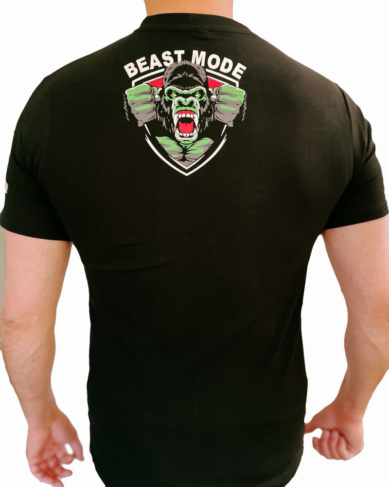 PunchR™  Beast Mode T-shirt Zwart Wit Groen