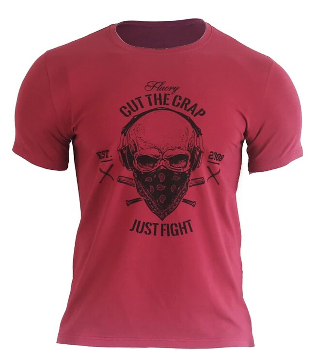 Fluory Fluory Cut the Crap Just Fight T-Shirt Burgund