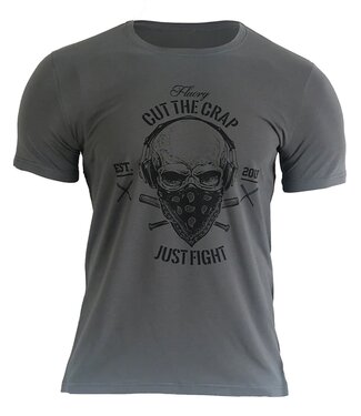 Fluory Fluory Cut the Crap Just Fight T-Shirt Grau