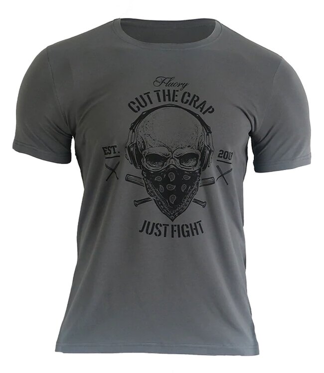 Fluory Fluory Cut the Crap Just Fight T-Shirt Grau