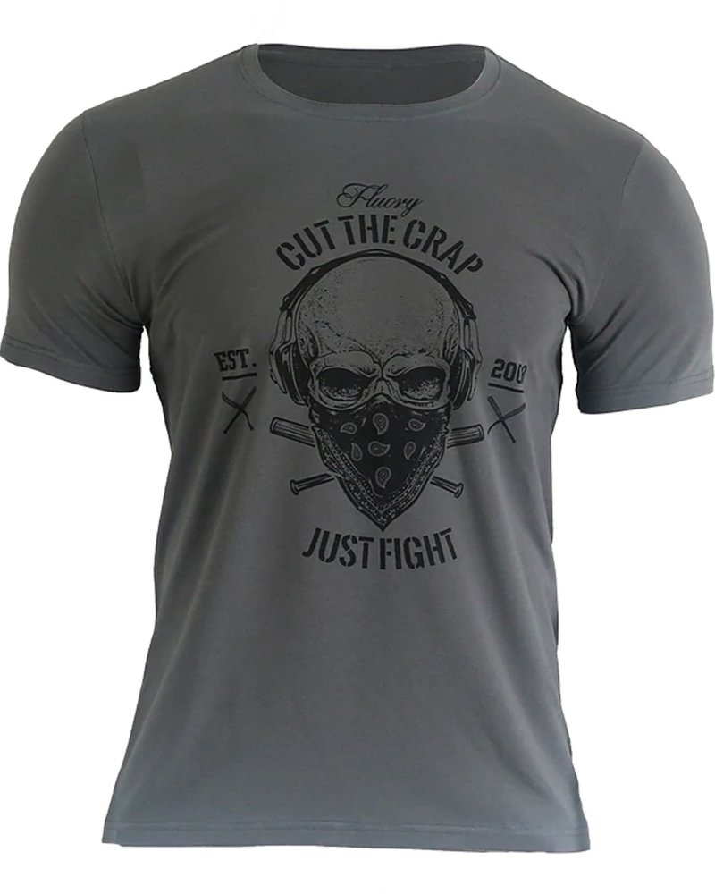 Fluory Fluory Cut the Crap Just Fight T-Shirt Grau