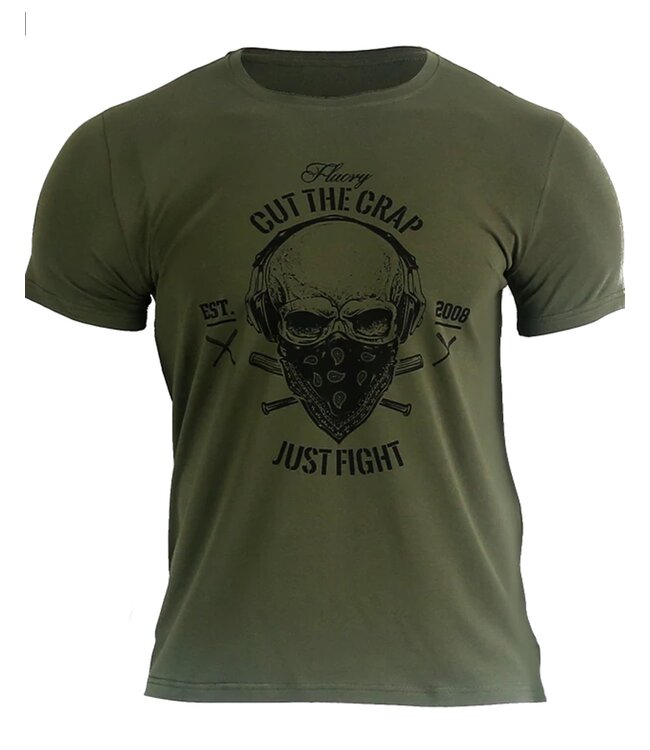 Fluory Fluory Cut the Crap Just Fight T-shirt Military Green