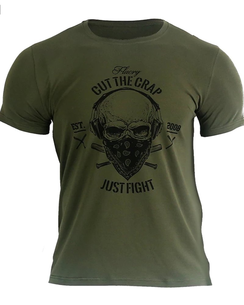 Fluory Fluory Cut the Crap Just Fight T-Shirt Military Grün