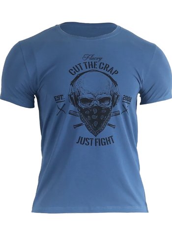 Fluory Fluory Cut the Crap Just Fight T-shirt Blauw