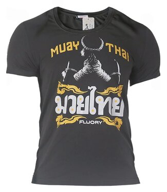 Fluory Fluory Mongkon Muay Thai Fighter T-Shirt Grijs
