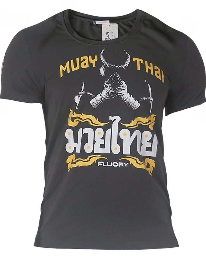 Fluory Fluory Mongkon Muay Thai Fighter T-Shirt Grijs