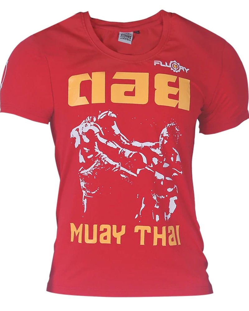 Fluory Fluory Fight Game Muay Thai Kickboxen T-Shirt Rot