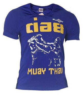 Fluory Fluory Fight Game Muay Thai Kickboks T-Shirt Blauw