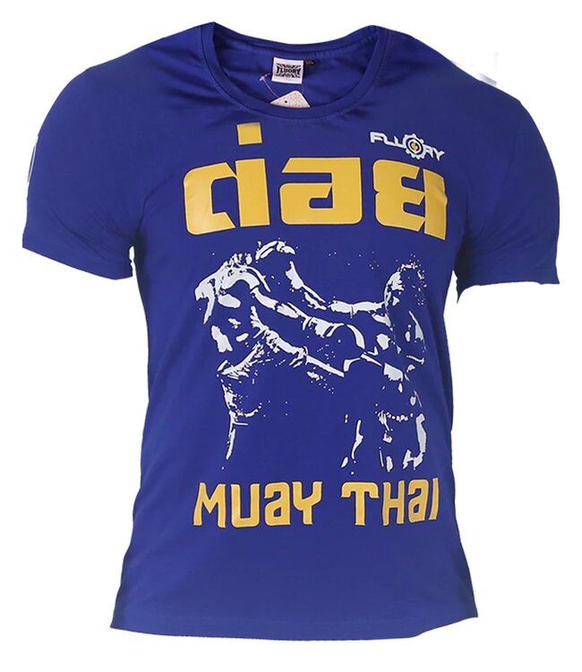 Fluory Fluory Fight Game Muay Thai Kickboks T-Shirt Blauw