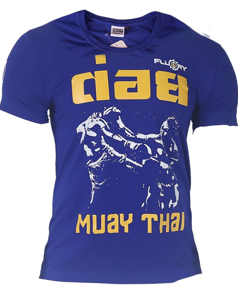 Fluory Fluory Fight Game Muay Thai Kickboxen T-Shirt Blau