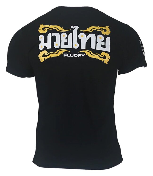 Fluory Fight Game Muay Thai Kickboks T-Shirt Zwart