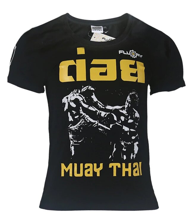 Fluory Fluory Fight Game Muay Thai Kickboks T-Shirt Zwart