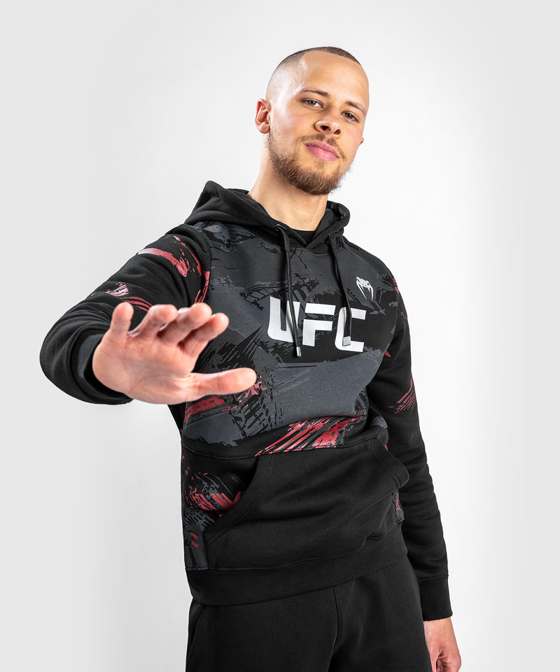 UFC Venum Authentic Fight Week 2.0 Hoodie Black Red - FIGHTWEAR