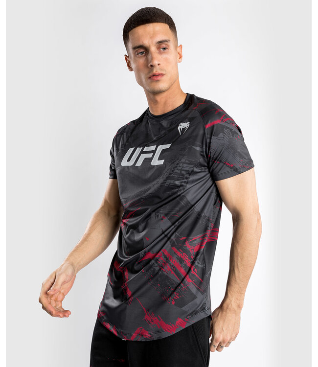 UFC UFC Venum Authentic Fight Week 2.0 Performance T-shirt Zwart Rood
