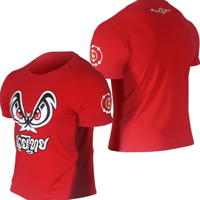 Fluory Fluory Bad Eyes Muay Thai Kickboks T-Shirt Rood