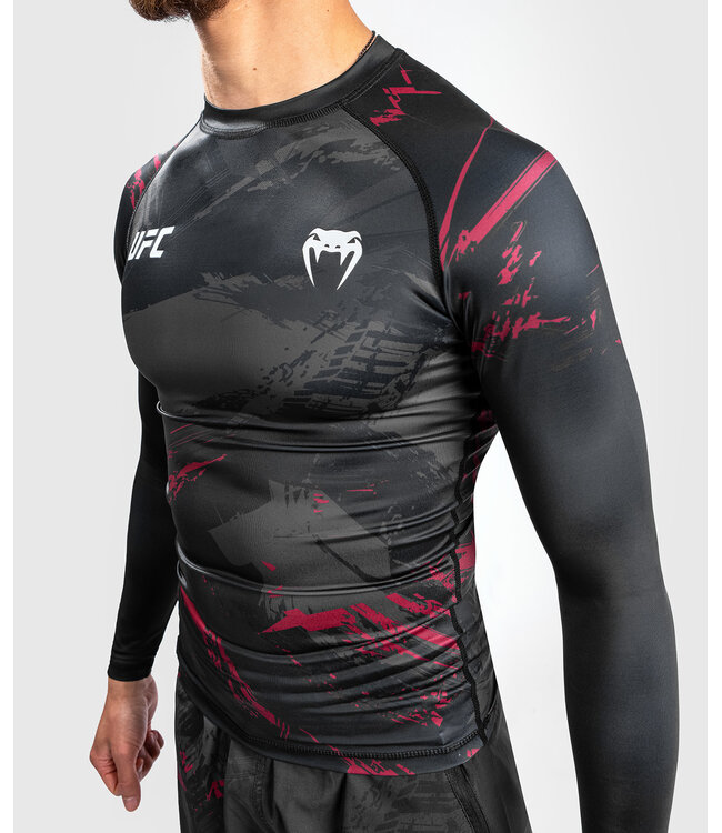 UFC Venum Authentic Fight Week 2.0 Performance L/S Rash Guard Black Red