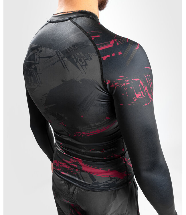 UFC Venum Authentic Fight Week 2.0 Performance L/S Rashguard Schwarz Rot