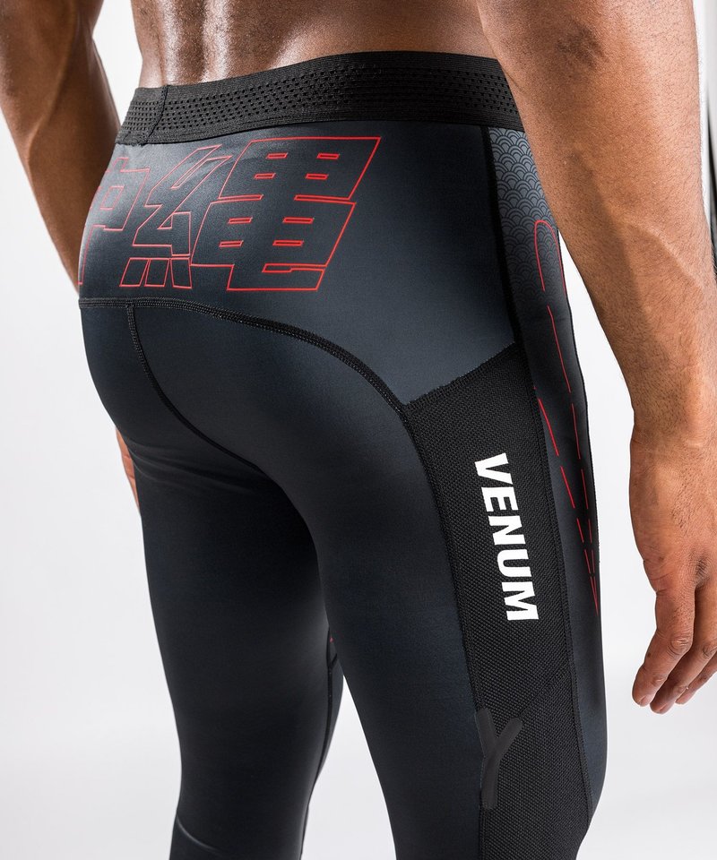 Venum OKINAWA 3.0 Sports Leggings Compression Tights Black Red - FIGHTWEAR  SHOP EUROPE