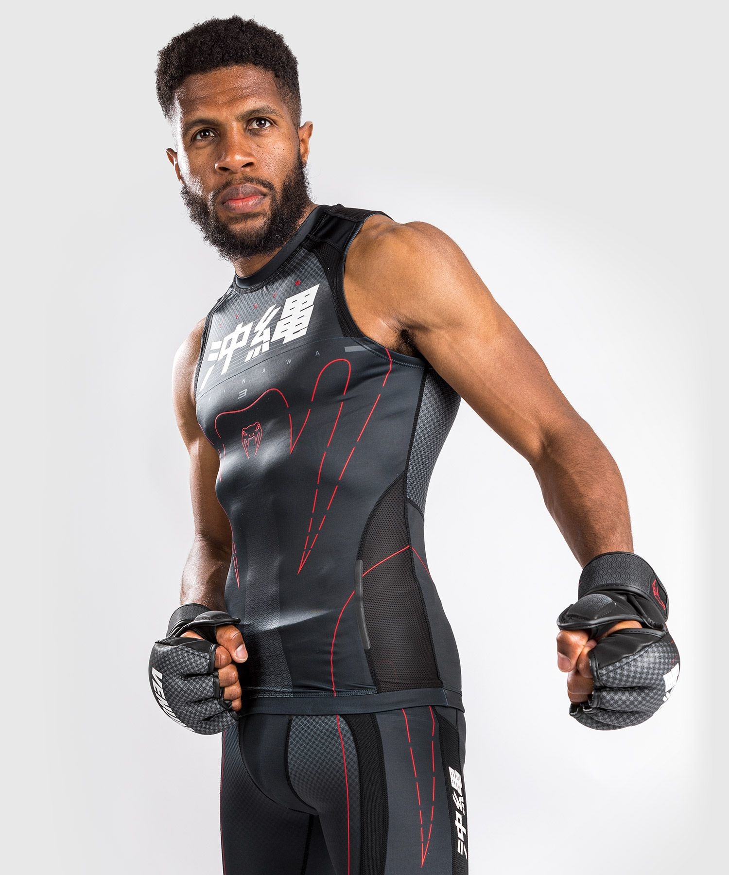 Venum OKINAWA 3.0 Rashguard Sleeveless Black Red - Fightwear Shop