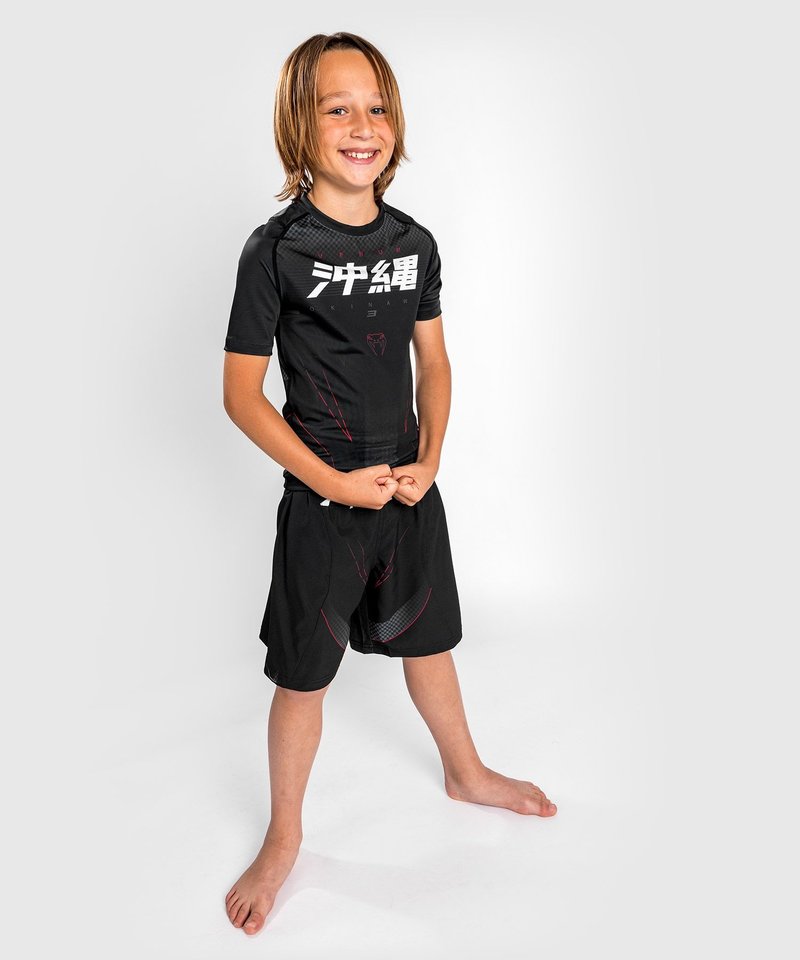 Venum Venum OKINAWA 3.0 Rash Guard Kids Zwart Rood