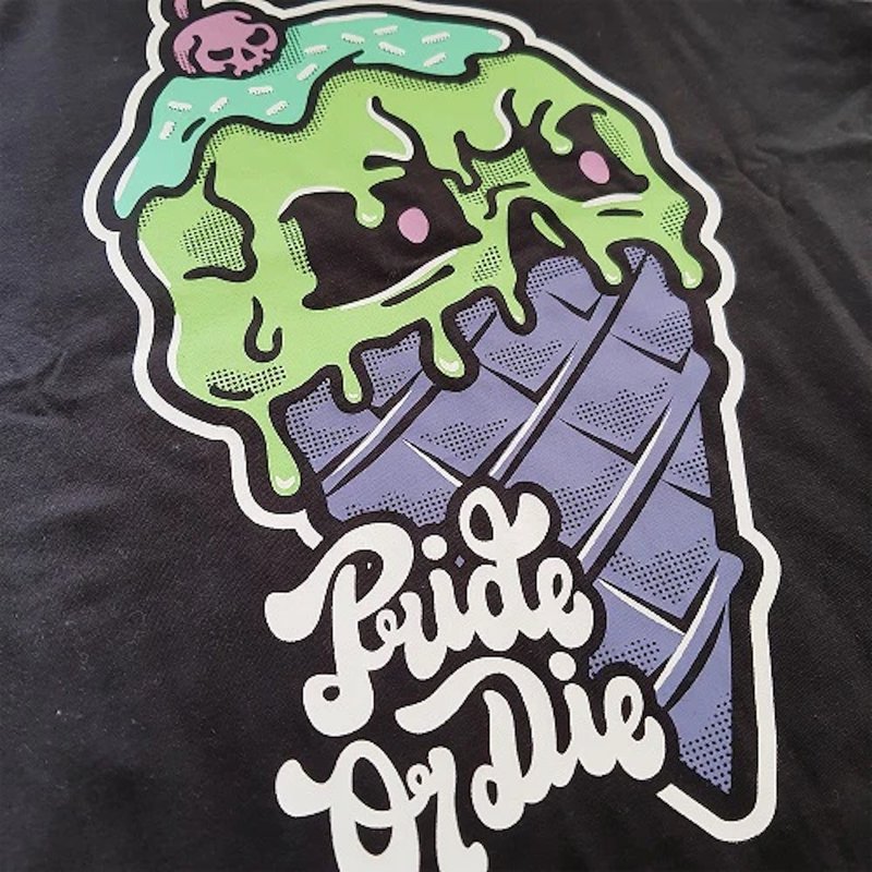 Pride or Die PRiDE or DiE T-Shirt Ice Cream Black