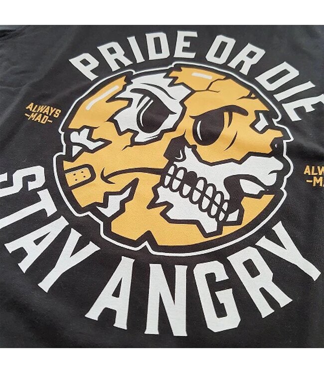 PRiDEorDiE T Shirt Stay Angry Zwart