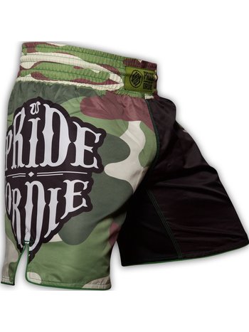 Pride or Die Pride or Die Reckless Fightshorts Jungle Camo Vechtsportbroek