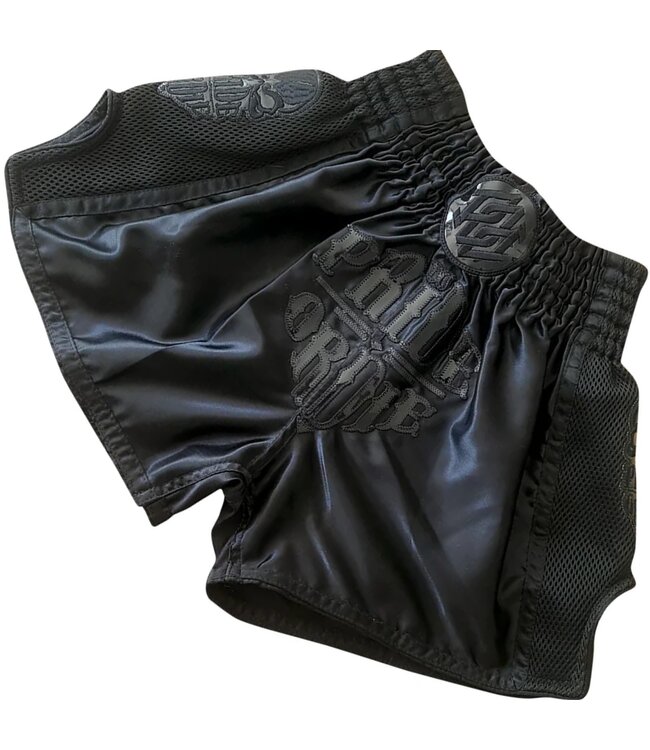 Pride or Die Muay Thai Shorts RECKLESS Full Black