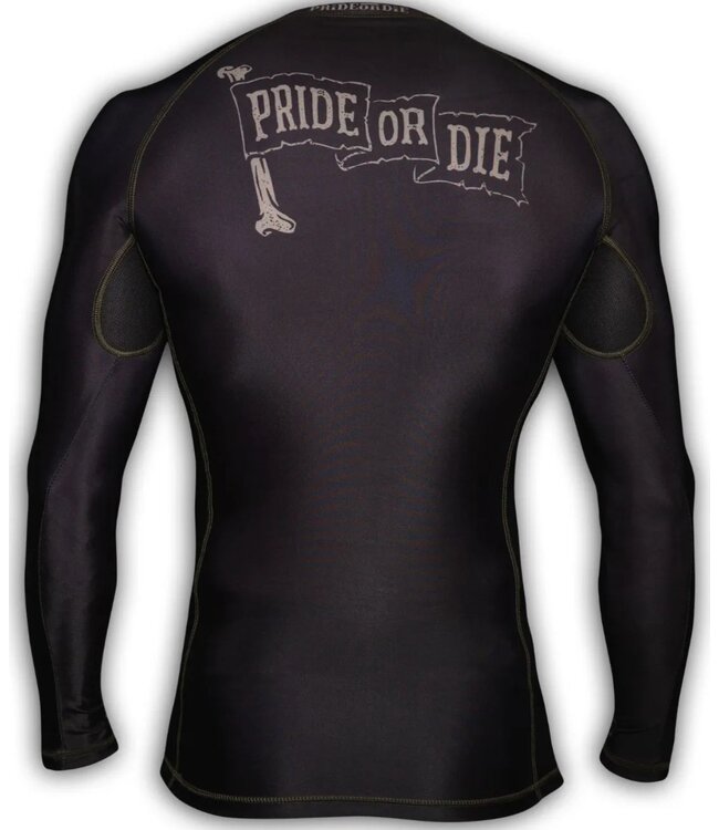 PRiDE or DiE Pirate Rash Guard Lange Mouwen Zwart