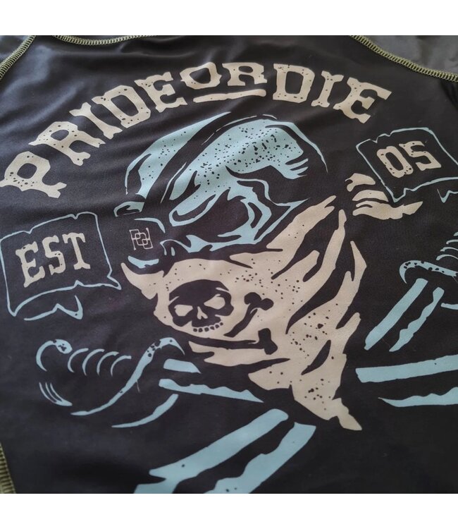 PRiDE or DiE Pirate Rash Guard Lange Mouwen Zwart